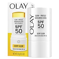 Olay Glow & Protect SPF 50 Face Sunscreen Stick, Fragrance Free, 0.5 OZ (14 G), Dewy Finish Sunscreen Stick with SPF 50 Broad Spectrum Sunblock for All Skin Types