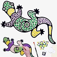 Mosaaro Glass Mosaic Tiles Kit Lizard – Exclusive Art DIY GlassCraft for Adults and Teens – Creative Gift for Craft Lovers – Mosaics Home Décor