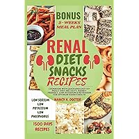 RENAL DIET SNACKS RECIPES: Cookbook with Quick and Easy 50+ Meals that are Tasty, Kidney-friendly, Low in Sodium & Potassium For Optimum Kidney Health (Renal Eats Revolution)