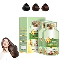 Bubble Hair Dye Shampoo,Plant Hair Dye,Dyeing Foam Shampo,Bubble Hair Dye Shampoo 20ml 10packs/Box (Coffee Color)