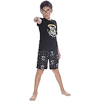 Harry Potter Intimo Big Boys Hogwarts Tee & Shorts Pajama Set (14/16) Black