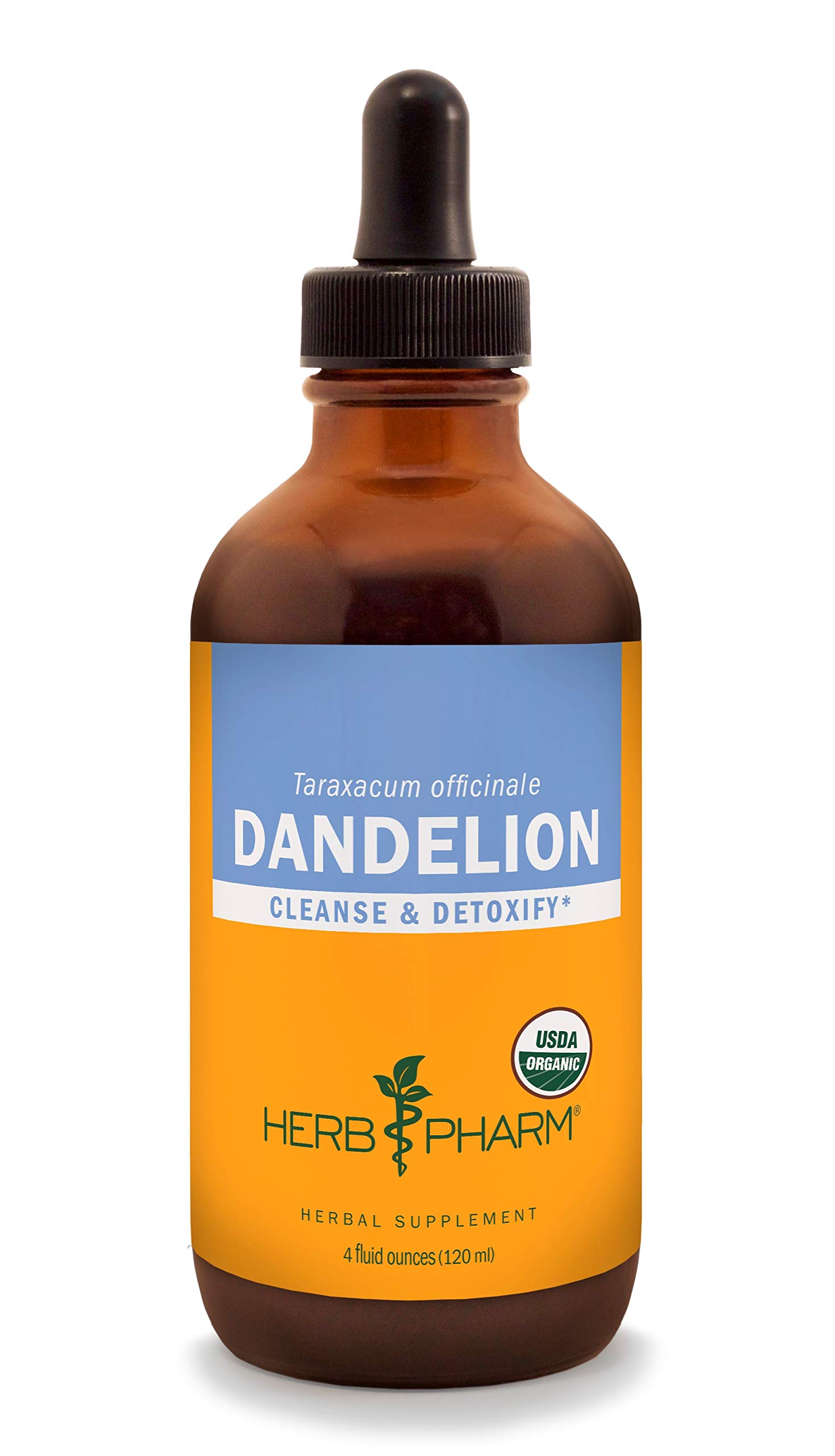 Herb Pharm Certified Organic Dandelion Liquid Extract for Cleansing and Detoxification, Organic Cane Alcohol, 4 Ounce