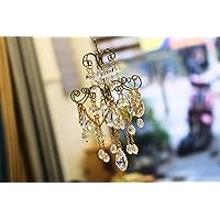 Luxury Miniature Chandelier Clear Crystal Beads Wind Chimes Mini Crystal Suncatcher Hanging Drops Baby Doll House Decor