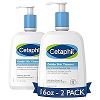 Face Wash, Hydrating Gentle Skin Cleanser for Dry to Normal Sensitive Skin, NEW 16 oz 2 Pack, Fragrance Free, Soap Free and Non-Foaming