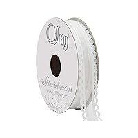 Offray, White Options Craft Ribbon, 5/8-Inch x 9-Feet, 1 Count (Pack of 1)