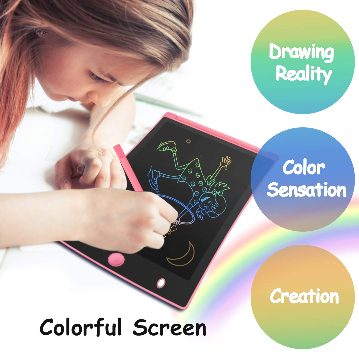 ORSEN 2 Pack LCD Writing Tablet for Kids, Colorful Doodle Board Drawing Pad for Kids, Learning Educational Toy Gift for Age 2 3 4 5 6 7 8 Year Old Girls Boys Toddlers