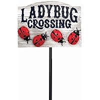 Ladybug Crossing Garden Stake - Garden Décor - Decorative Stake for Lawn and Yard - Multicolored