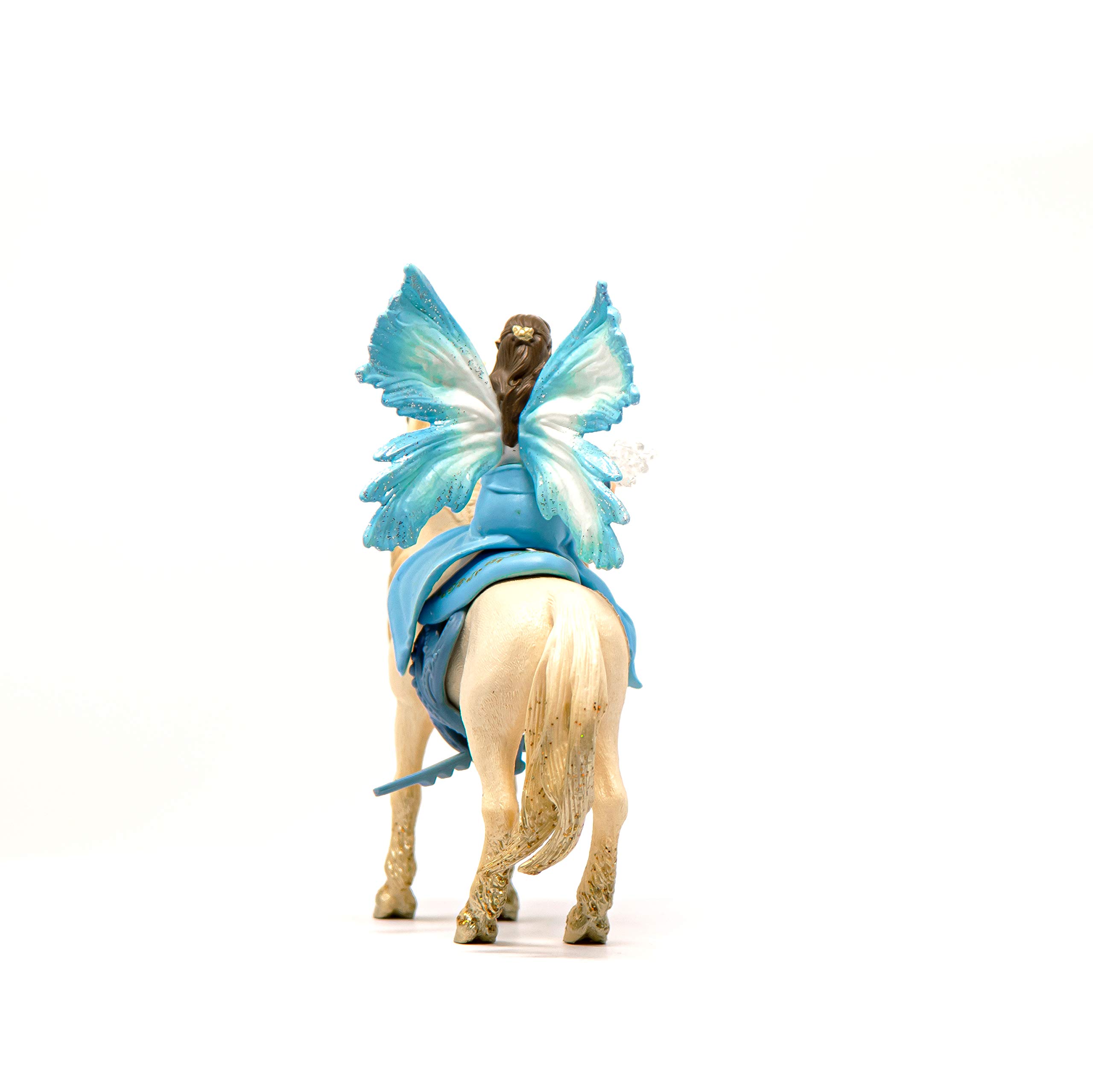 Schleich bayala, 3-Piece Playset, Mermaid Toys for Girls and Boys 5-12 years old, Eyela Riding on Golden Unicorn , Blue