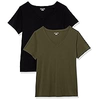 Amazon Essentials Women's Classic-Fit Short-Sleeve V-Neck T-Shirt, Multipacks