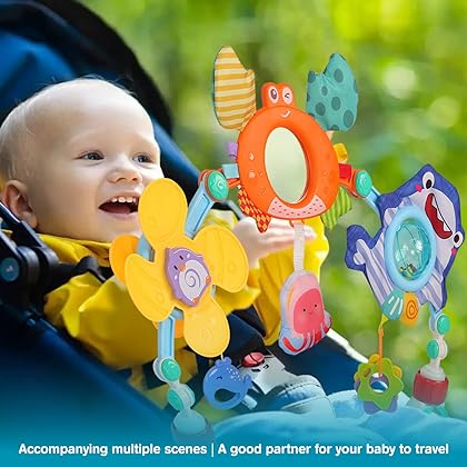 TINITIGIES | Travel Arch Bassinet Toys for Infant & Toddlers - Ideal for Infants & Toddlers - Fits Stroller & Pram - Activity Arch with Fascinating Toys