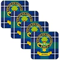 Irving Square Coasters Scottish Clan Crest Set of 4 from Scotland