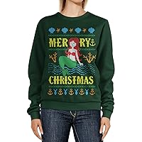 Threadrock Mer-ry Christmas Mermaid Ugly Christmas Unisex Sweatshirt