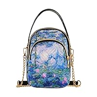 ALAZA Quilted Crossbody Bags for Women,Monet Painting Women's Crossbody Handbags Small Travel Purses Phone Bag