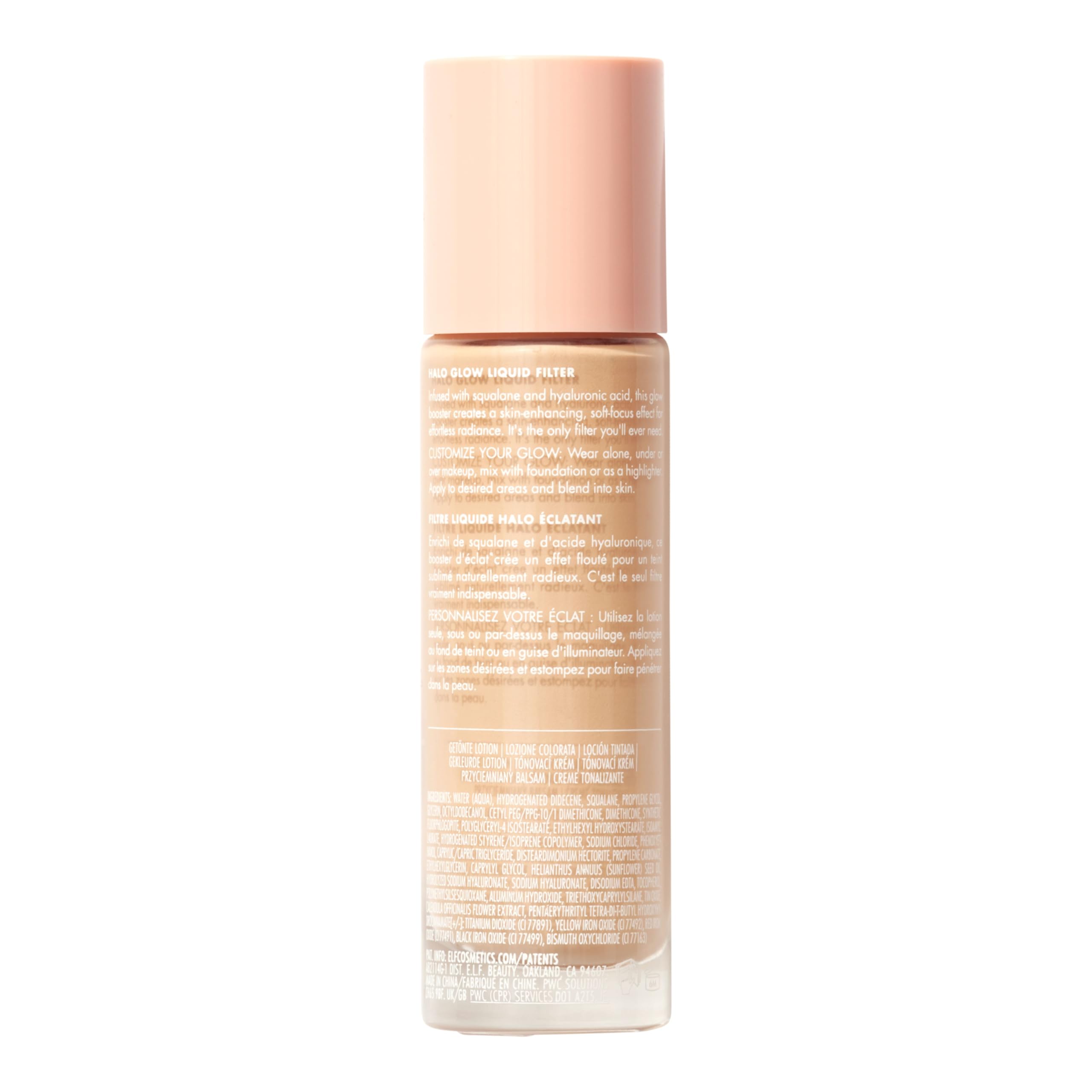 e.l.f. Halo Glow Liquid Filter, Complexion Booster For A Glowing, Soft-Focus Look, Infused With Hyaluronic Acid, Vegan & Cruelty-Free, 0 Fair