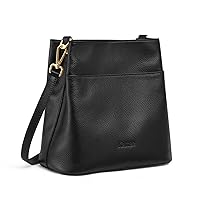 Kattee Leather Handbags for Women, Soft Shoulder Tote Bucket Bags Crossbody Purses with 2 Straps