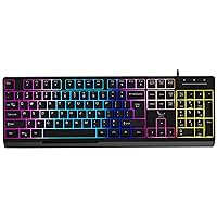 ZADEZ Membrane Gaming Keyboard - G-850K - PC Gaming Keyboard, RGB LED Backlit Keyboard with Multimedia Keys for Windows, Laptop, PC Gamers, Black