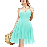 Ellames Women's Summer Dress Spaghetti Strap Cocktail Swing Beach Dresses V Neck Sundress