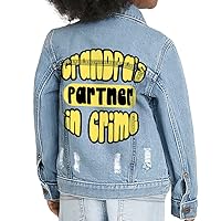Grandpa's Partner in Crime Toddler Denim Jacket - Print Jean Jacket - Phrase Denim Jacket for Kids
