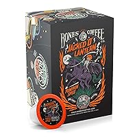 Bones Coffee Company Flavored Coffee Bones Cups Jacked O' Lantern Flavored Pods Pumpkin Spice Flavor | 12ct Single-Serve Coffee Pods Compatible with Keurig 1.0 & 2.0 Keurig Coffee Maker