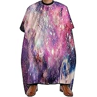 Multicolored Galaxy Hair Cutting Cape Salon Haircut Apron Barbers Hairdressing Cape with Adjustable Snap Closure