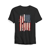 Hat and Beyond Womens Patriotic USA Flag Graphic Printed V-Neck T Shirt 4th of July Independence Day