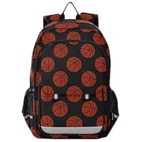 ALAZA Basketball Black Backpack Bookbag Laptop Notebook Bag Casual Travel Trip Daypack for Women Men Fits 15.6 Laptop