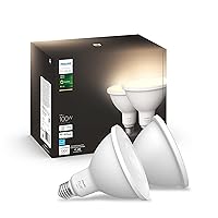 White PAR38 LED 100W Equivalent Waterproof Dimmable Smart Wireless Flood Light Bulb (2 Pack)