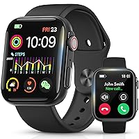 Smart Watch for Men Women [49mm], Answer/Make Call, 120+ Sports Modes Fitness Tracker, 24/7 Heart Rate/SpO2/Sleep Monitor, Step Calorie Counter, Water Resistant Smartwatch for iPhone & Android (Black)