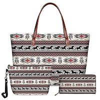 Women Fashion Handbags Wallet Tote Bag Shoulder Bag Top Handle Satchel Purse Set 3pcs