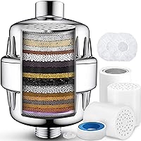 20 Stage Shower Filter with Vitamin C E for Hard Water with 3 Cartridges, High Output Universal Shower Head Water Softener Filter to Remove Chlorine and Fluoride-Reduce Dry Itchy Skin,Dandruff,Eczema