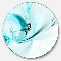Colored Smoke Light Blue Abstract Digital Large Metal Wall Art-Disc of 23 inch, 23