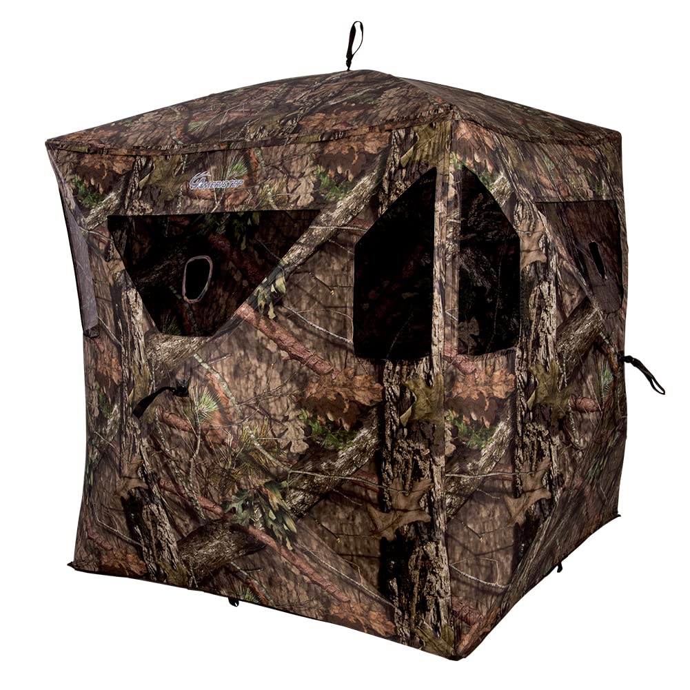 Ameristep Brickhouse 3-Person Easy Set-Up Low-Noise Hunting Camouflage Ground Blind