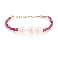 Pearl ruby bracelet with sterling silver gold plated lock and chain pearl jewelry for wedding bridal wear jewelry, gift for bride brides maid