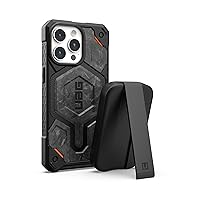URBAN ARMOR GEAR UAG Designed for iPhone 15 Pro Max Case Monarch Pro Forged Carbon Fiber Bundle with U by UAG Magnetic Wireless Portable Charger 18W Power Bank Black
