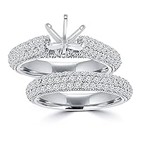 2.50 ct Ladies Round Cut Diamond Semi Mounting Set Engagement Ring in Platinum