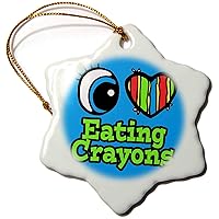 Bright Eye Heart I Love Eating Crayons - Ornaments (orn-106045-1)