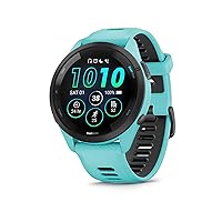 Garmin Forerunner 265 Running Smartwatch, Colorful AMOLED Display, Training Metrics and Recovery Insights, Aqua and Black