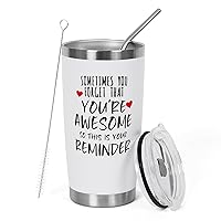 Best Mom Ever Inspirational Gift Mom Tumbler Mug(White), 20 oz Coffee Tumbler Cup Gifts for Mom From Daughter Christmas Gift for Wife Women(you are awesome)