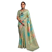 Women Soft Silk With Beautiful Water Colour Type Of Digital Print & Blouse Muslim Sari 5937