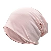JarseHera Slouchy Beanie for Men Women Cotton Headwear Chemo Caps Cancer Hats Light Pink 1 Pair …