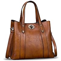 Genuine Leather Handbags for Women Satchel Purses Vintage Handmade Shoulder Bag Cowhide Top Handle Handbag Totes