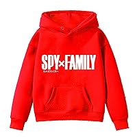 Spy x Family Graphic Fleece Hoodie Little Girls Soft Pullover Hooded Sweatshirt-Casual Cartoon Tops for Daily Wear