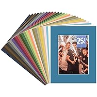 Golden State Art, Pack of 25, Acid-Free Mixed Colors Pre-Cut 16x20 Picture Mat for 11x14 Photo with White Core Bevel Cut Frame Mattes