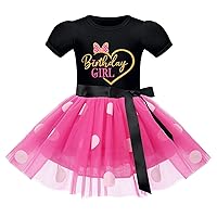 IMEKIS Kids Baby Girls Birthday Princess Outfits Polka Dots Dress with Headband Cake Smash Photo Shoot 1-6T