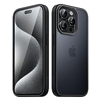 JETech Matte Case for iPhone 15 Pro 6.1-Inch, Shockproof Military Grade Drop Protection, Frosted Translucent Back Phone Cover, Anti-Fingerprint (Black)