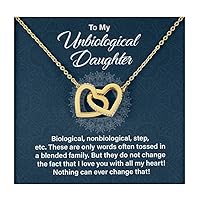 To My Unbiological Daughter, Biological Nonbiological Step These Are Only Words, Adopted Daughter Necklace From Unbiological Mom, Step Daughter Gifts From Stepdad, Forever Necklace Gifts for Her Birthday Graduation, Unbiological Daughter Gifts With Meaningful Message Card and Standard/Luxury Box