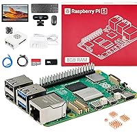 Yahboom Raspberry Pi 5 Development Board 4GB/8GB RAM Advanced Kit with Touch Screen for Pi 5 Metal Heat Dissipation Case 27W Power Supply (Pi5 8GB, Ultimate Kit)