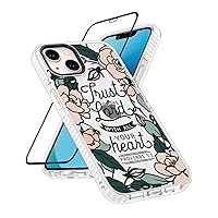 Compatible with iPhone 14 Case,Shockproof Anti-Scratch Clear Transparent TPU Bumper Protective Phone Case Cover with Bible Verse Quotes Proverbs 3:5 Designed for iPhone 14 6.1 Inch