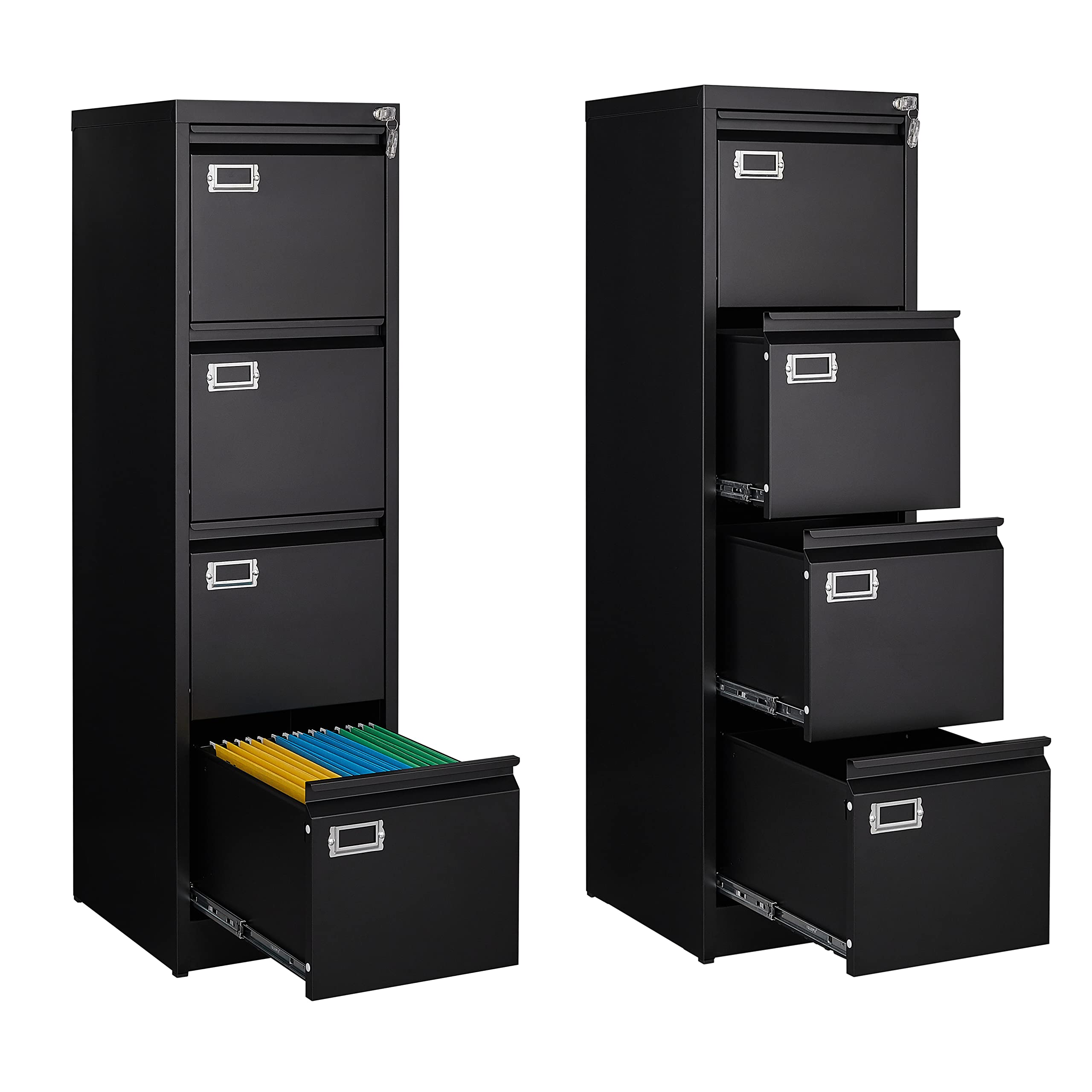 Mua Yizosh 4 Drawer Black File Cabinet with Lock, Filing Cabinets for Home  Office, Metal Locking Office File Storage Cabinets with Drawers, Vertical Small  Filing Cabinet Organizer for Legal/A4 trên Amazon Mỹ