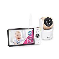 VM928HD 5” 720p HD Display, Super 110 Wide Angle View Baby Monitor, Remote Pan-Tilt-Zoom,Night Vision, Up to 1000ft Range, Temperature Sensor, 9 Soothing Sounds & Lullabies,2-way Talk, No WiFi